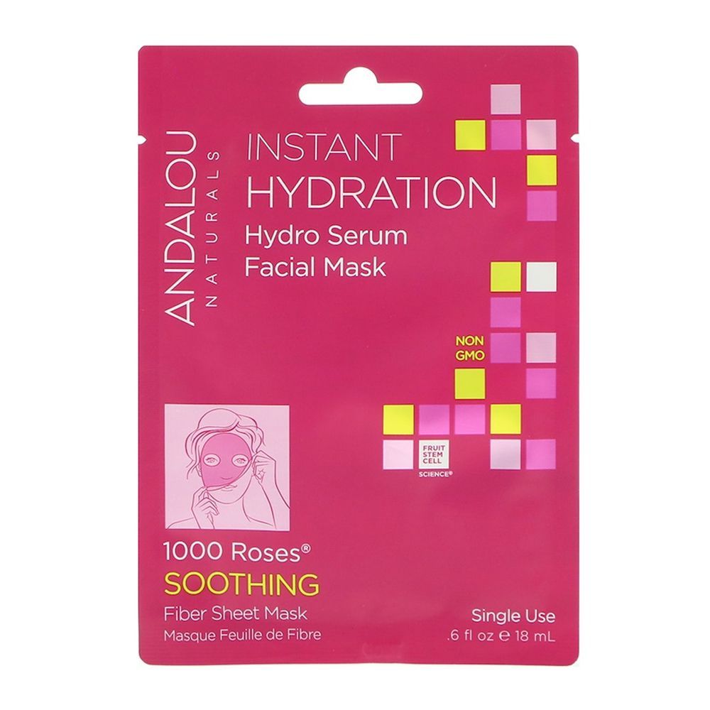 Andalou Naturals Instant Hydration Hydro Serum Facial Mask, 18ml