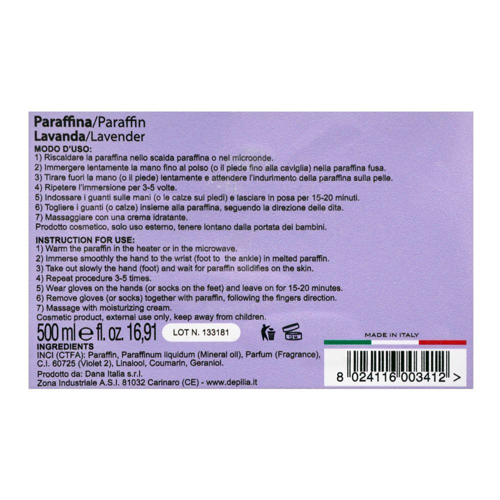 Depilia Lavender Paraffin Wax, 500ml