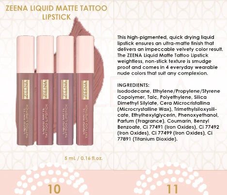 Zeena - Liquid Matte Tattoo Lipstick 030