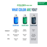 Benetton - Colors Black Eau De Toilette Spray For Men -100ml