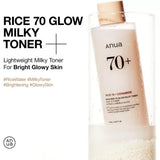Anua Rice 70 Glow Milky Toner 250ml – Hydrating & Brightening Korean Rice Toner for Glowing Skin