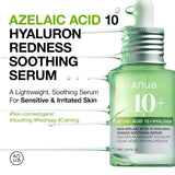 Anua Azelaic Acid 10 Hyaluron Redness Soothing Serum 30ml – Azelaic Acid & Hyaluronic Acid Serum for Redness & Blemish-Prone Skin