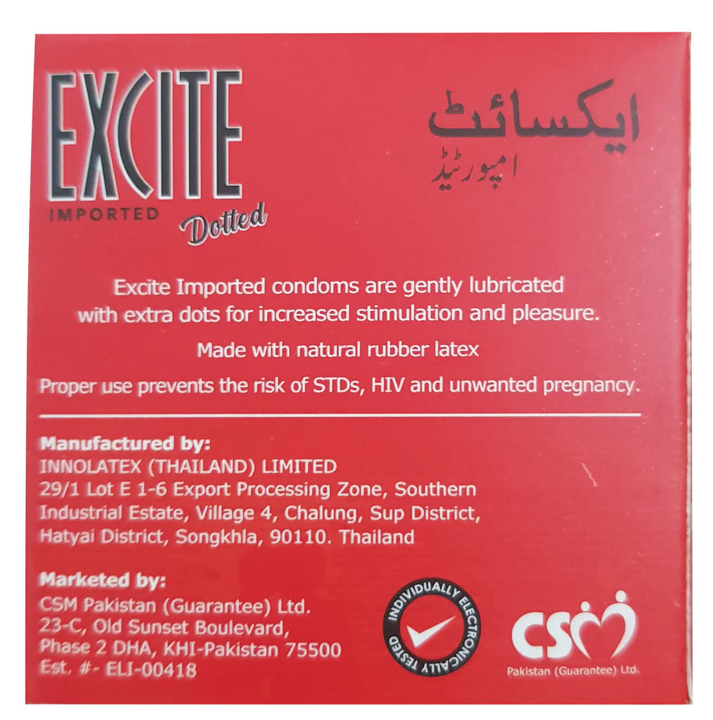 Excite Imported Dotted Condom (3 Pcs)