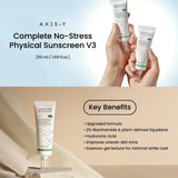 AXIS-Y Complete No-Stress Physical Sunscreen SPF50+ PA++++ 50ml | Mineral Korean Sunscreen