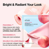 Anua Peach 70 Niacin Brightening Collagen Mask x4 – Korean Collagen Sheet Masks for Hydrated, Glowing & Radiant Skin