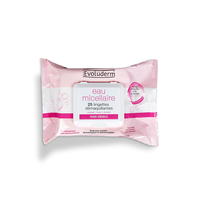 Evoluderm - Micellar Water Cleansing Wipes - 25 Wipes