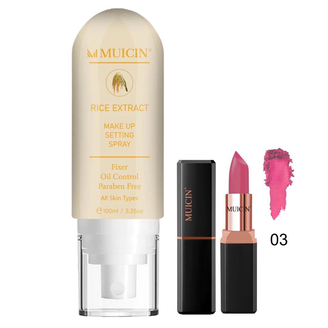 MUICIN - Makeup Setting Spray & Hydrating Lipstick Deal 01
