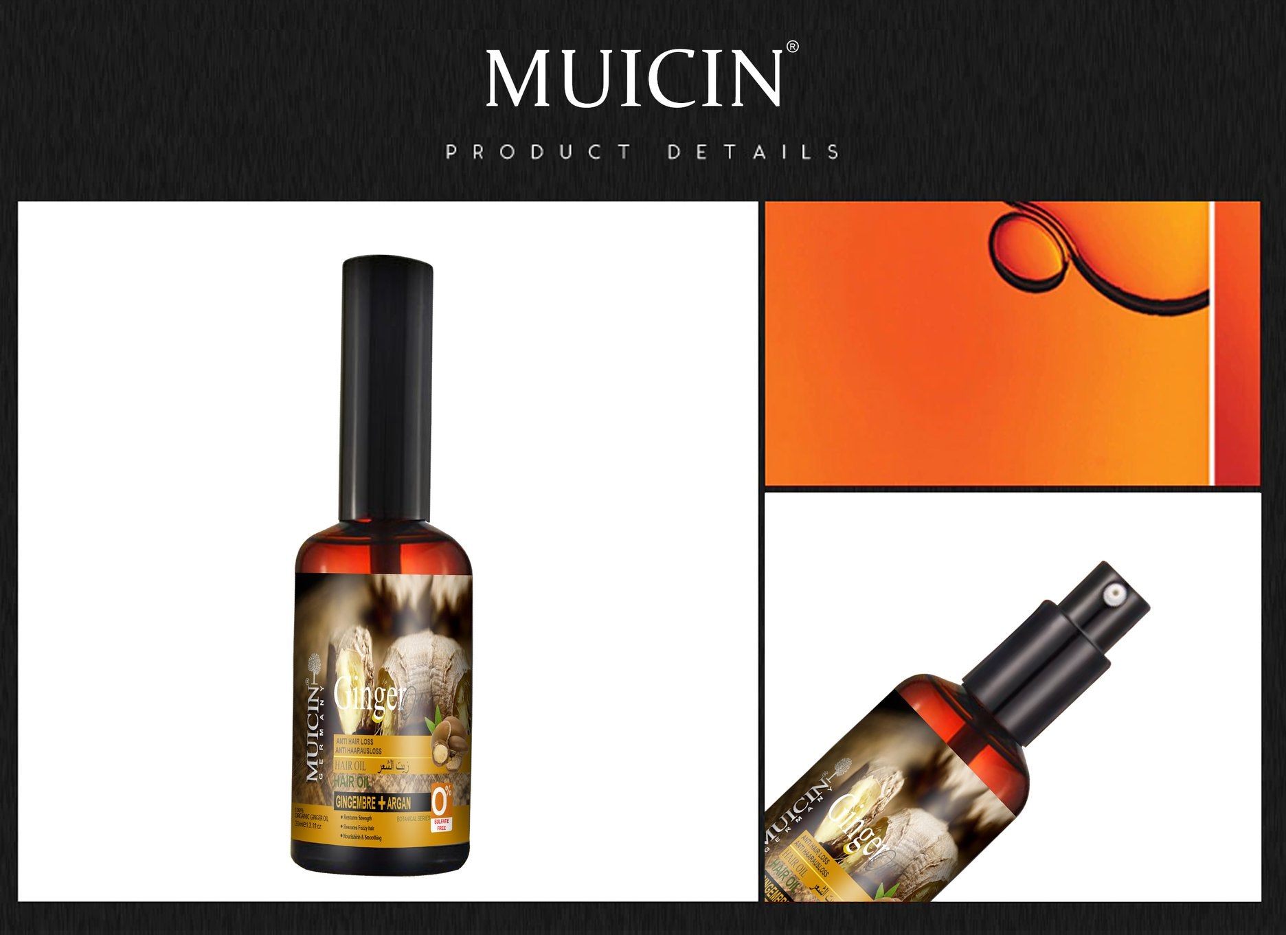 MUICIN - Ginger & Argan Hair Oil