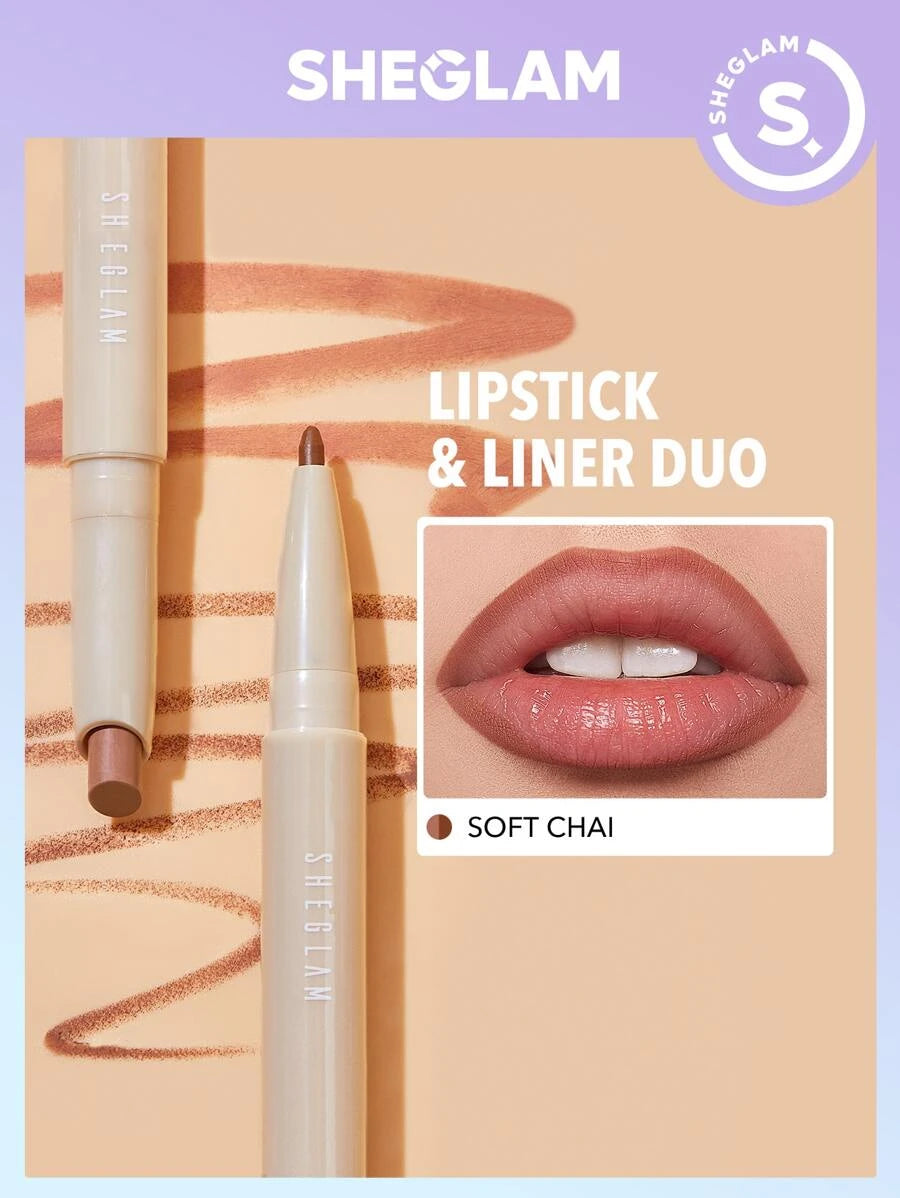 SHEGLAM - Glam 101 Lipstick & Liner Duo- Soft Chai