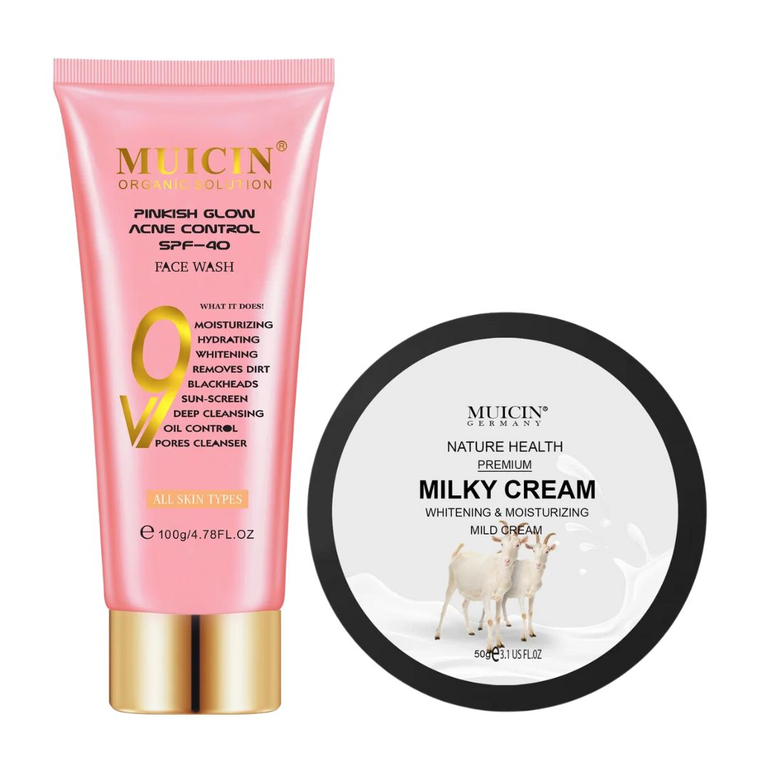 MUICIN - V9 Face Wash & Goat Milk Brightening Cream