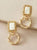 Shein- 1pair Textured Square Drop Earrings