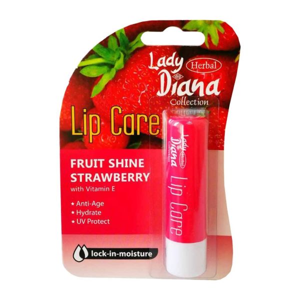 Lady Diana Strawberry Shine Moisturize Lip Care (Pack Of 3)