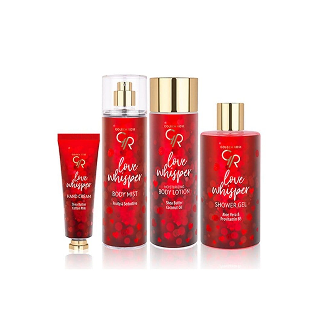 LOVE WHISPER (Gift set )Hand cream. Body Mist. Body lotion. Shower Gel. - Golden Rose Cosmetics Pakistan.